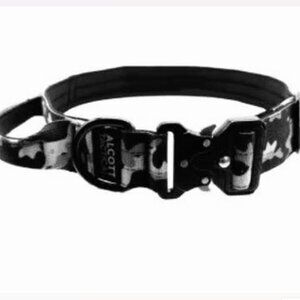 NWT ALCOTT TACTICAL DOG COLLAR SMALL BLACK GREY CAMO